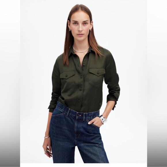 Madewell Western Shirt in Linen Blend - Picture 1 of 6